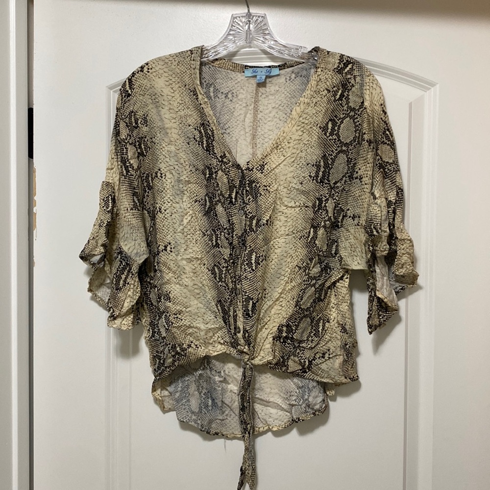 She+Sky snakeskin top